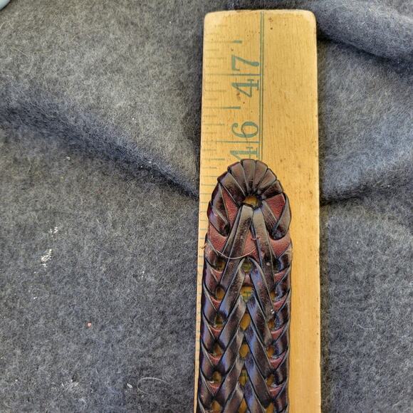 Fossil Leather Belt 38 Braided Brown MB4160222 Dress & Casual - Picture 7 of 9